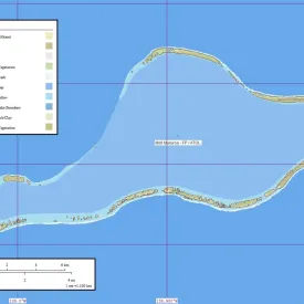 Atoll Mururoa, carte de Peter Minton