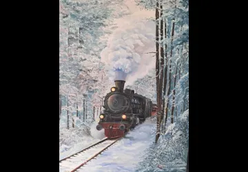 Train dans la neige